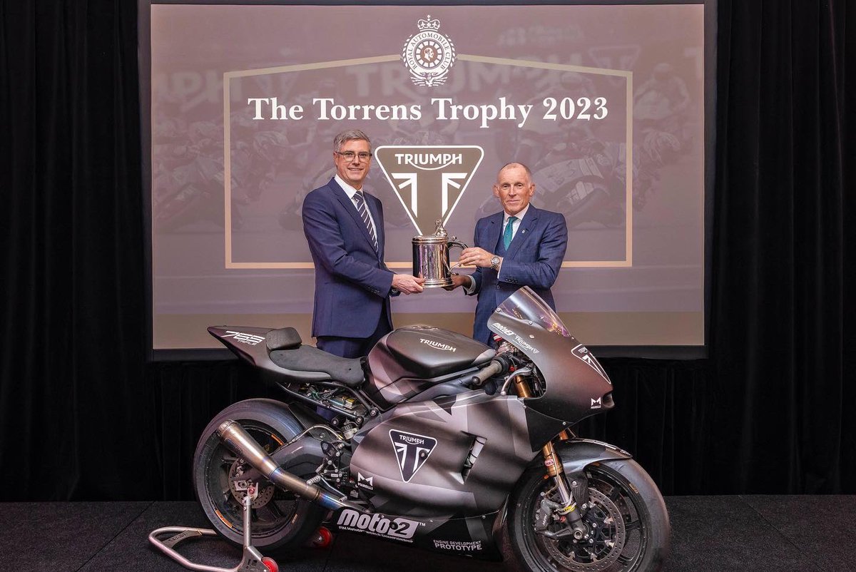 PippaLaverty's tweet photo. Congratulations Triumph Motorcycles the latest winner of the prestigious Torrens Trophy. A fabulous evening @TheMotoringNews. Attending is an absolute honor, and a joy to catch up with everyone.

@EventageousPR #TorrensTrophy #Triumph https://t.co/mxlGnAf0Iv