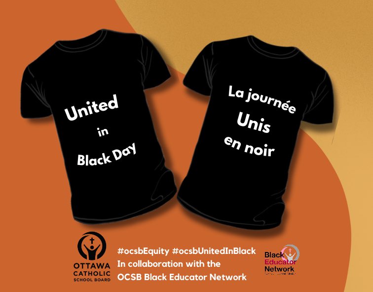 OCSB_BEN's tweet photo. We are looking forward to seeing everyone wearing their black shirts on Monday! Check out the UIB day activities on the equity website! 🎉
@OttCatholicSB @ocsbequity @PrinceEhoro @MmeToussaint @N_KarimiOCSB @Ms_P_Hall @MsCollinsTeacha @MissLEmmanuel #DianeKW #ocsbUnitedInBlack https://t.co/J0akZUpuki