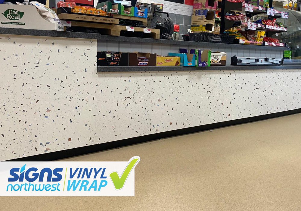 Vinyl Wrapping! Why not upgrade your interior, we can transform any interior with limitless variations. Contact us on 0161-776 0527 or Email enquiries@signsnorthwest.co.uk #signsnorthwest #northwestsigns #vinylwrapping #interiorsigns #digitalprint #cpfinstallation