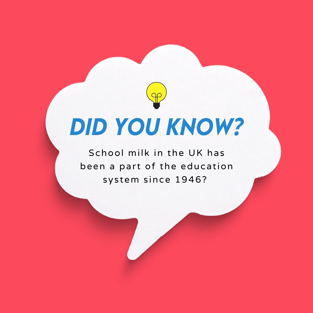 That's right, for over 70 years, schools have been providing milk to their pupils as a tasty and nutritious drink to help them grow and learn!🥛🧠💪 #schoolmilk #freemilk #healthyschools