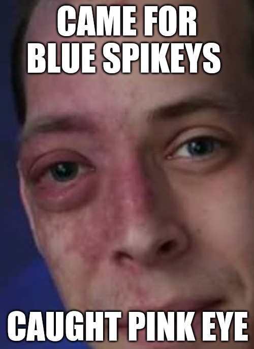 DaxxGoesFace's tweet photo. Umm.. it's Friday 😬
#BlueSpikeys
#PDH
#IYKYK
#ThanksClay
#SexyGuyPinkEye https://t.co/uMB39DBPGc