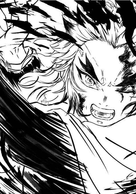 アナログ筆ペンで描いてみた🔥さん
⚠️流血注意 