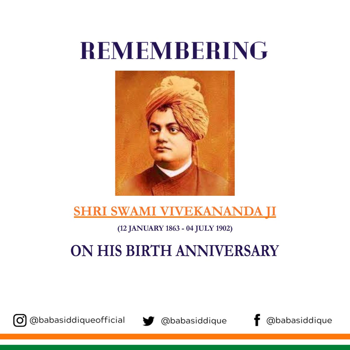 Remembering Shri. #SwamiVivekanand ji on his Birth Anniversary.