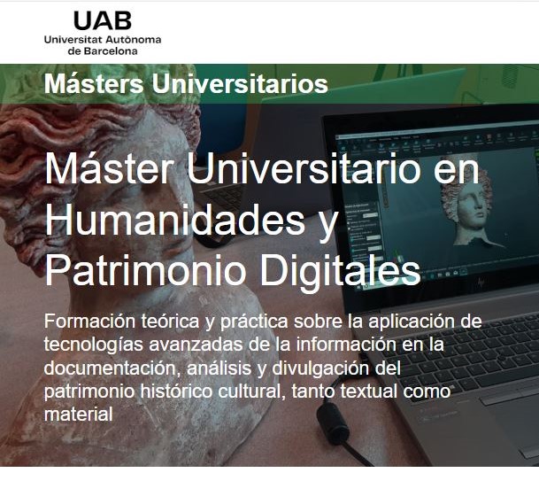 Esta tarde, ás 16h, a nosa compañeira Patricia Martín Rodilla @patrimrodilla falará sobre 'Recuperación de información desde redes sociales' dentro do ciclo de videoconferencias do Máster Universitario en Humanidades y Patrimonio Digitales da @UABBarcelona