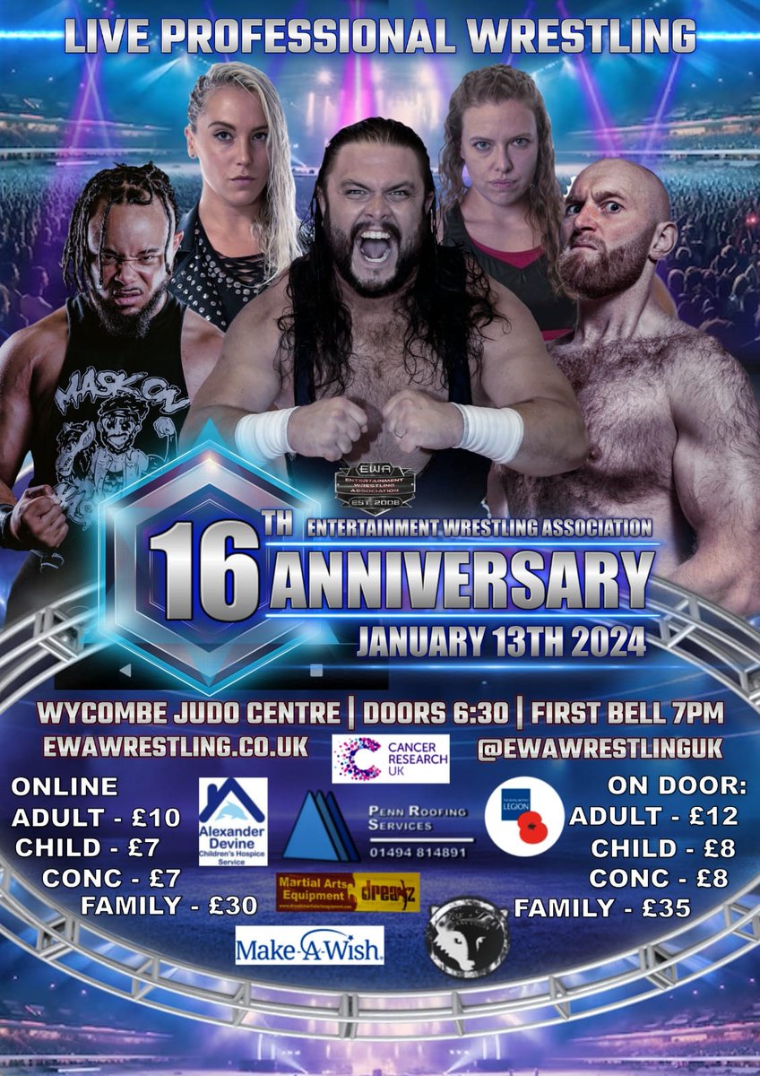 One day to go until our first show of 2024!!!!
ewawrestling.co.uk/shop to get your tickets.