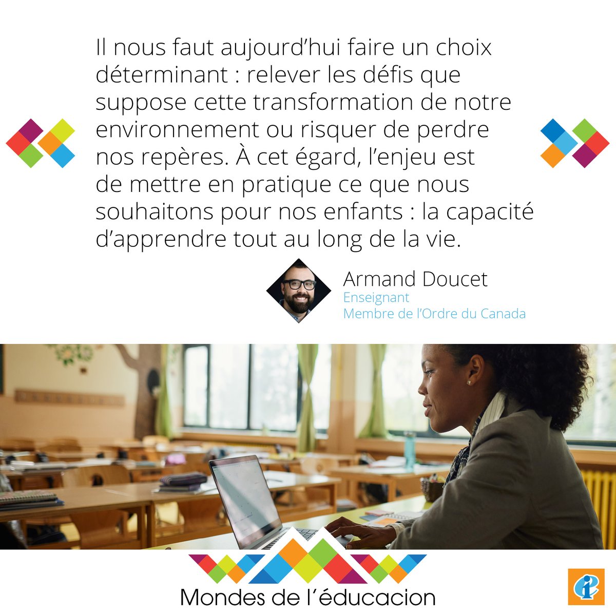 Nous donnons le coup d'envoi de 2024 avec un article passionnant de <a href="/DoucetArmand/">Armand Doucet C.M.</a> sur le travail enseignant à l'ère de l'IA.

Comment faire en sorte que le rôle essentiel des enseignantes et des enseignants ne soit pas éclipsé mais renforcé ?

A lire!
➡️ eiie.io/3Hhw7pP