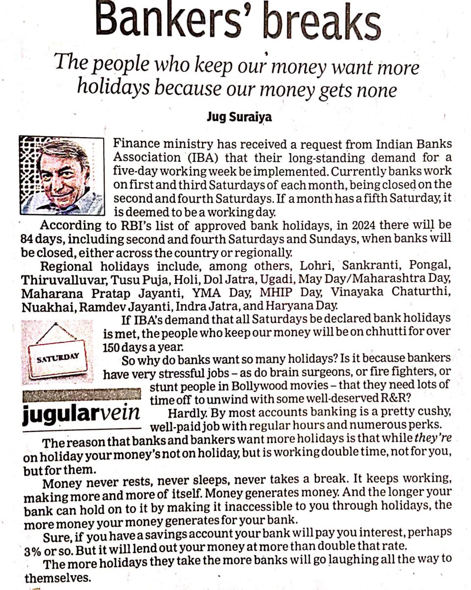AnushreeKoli's tweet photo. Contd 4
Yes we want 5 days..
and don’t forget even when the doors of the banks are closed, we are still working for the public through our numerous initiatives like atm, cdm, etc
#fakenews #wrongnews #deliberateputdown #toi #humsirflunchnahikarte #SafewithSBI https://t.co/J6MW1yJOn1