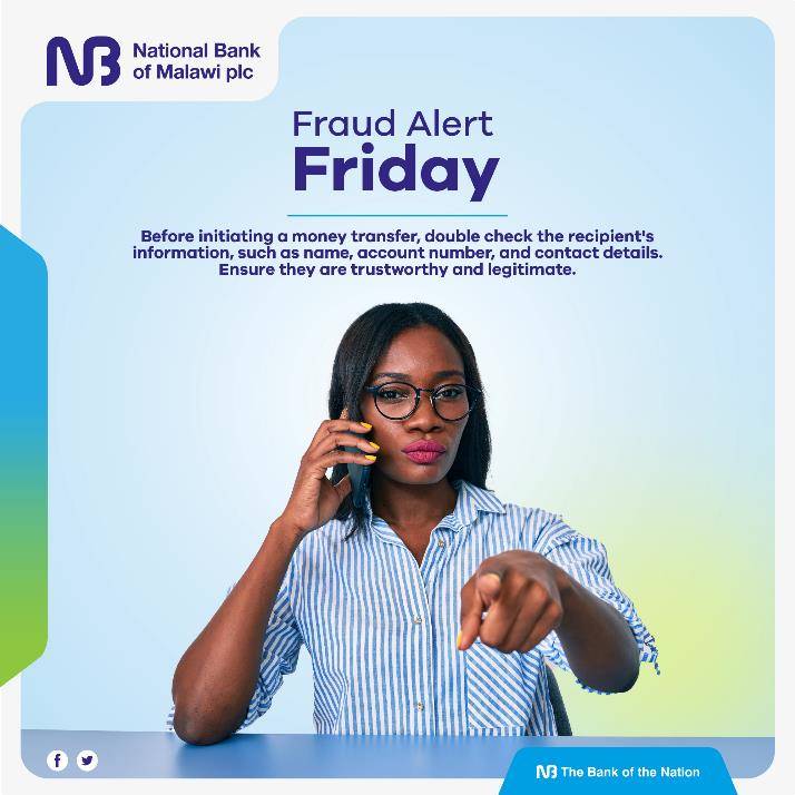 Secure your transactions with a quick check. Confirm recipient details to ensure a smooth and trustworthy money transfer. Because every detail matters.

#FraudAlertFriday