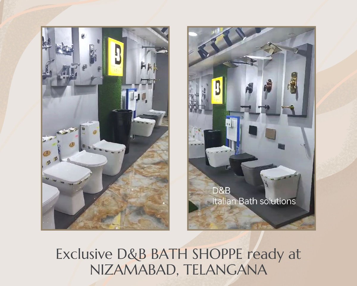 DB_BATHWARE's tweet photo. Unveiling elegance in every detail. Welcome to our exclusive #DBBATH #SHOPEE, where style meets sophistication.

@NIZAMBADTELANGANA

#GrandShowroom #Dbbathware #Luxurybathware #stylishsanitaryware #Faucets #italiandesign https://t.co/xFjtFKAewl
