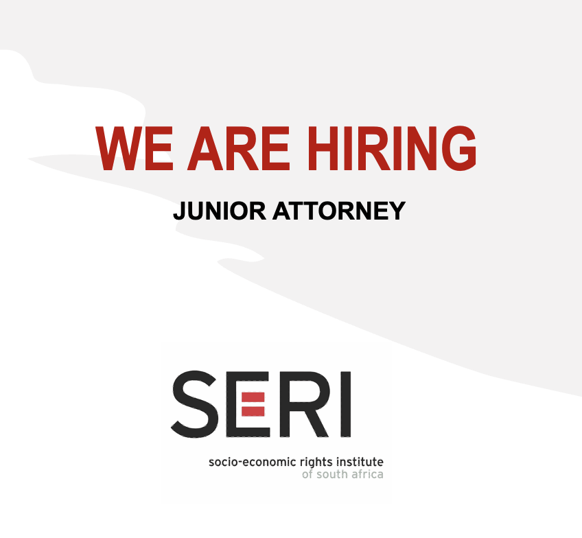 SERI_RightsSA's tweet photo. [JOB OPPORTUNITY] SERI is looking to appoint a junior attorney to join our team. The closing date for applications is Wednesday, 31 January 2024. Please see link for details | https://t.co/56Zh1HI2nN https://t.co/iAix6zcCqp
