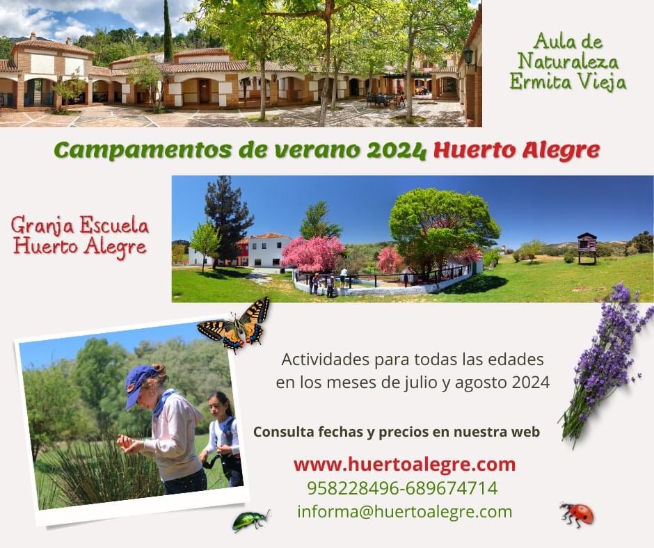 Abierto el plazo para reserva de campamentos de verano en Huerto Alegre, fechas y precios en: huertoalegre.com/campamentos/