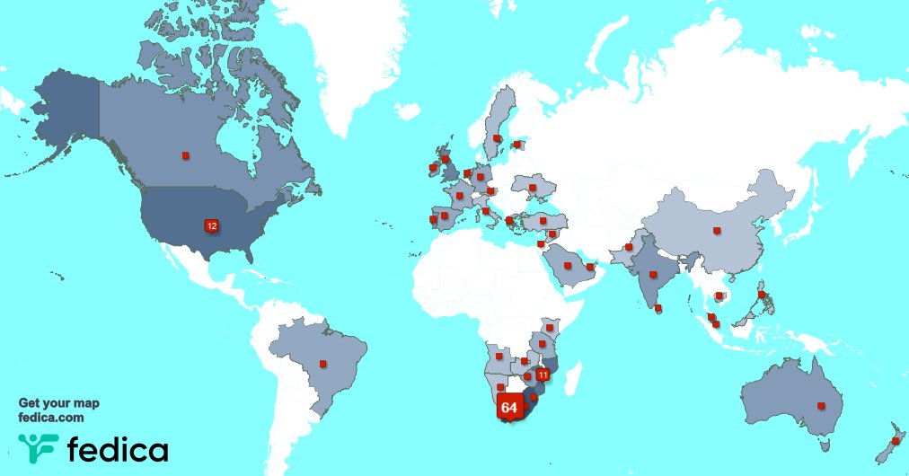 Special thank you to my 3 new followers from South Africa, and more last week. fedica.com/!Ntingasuzi