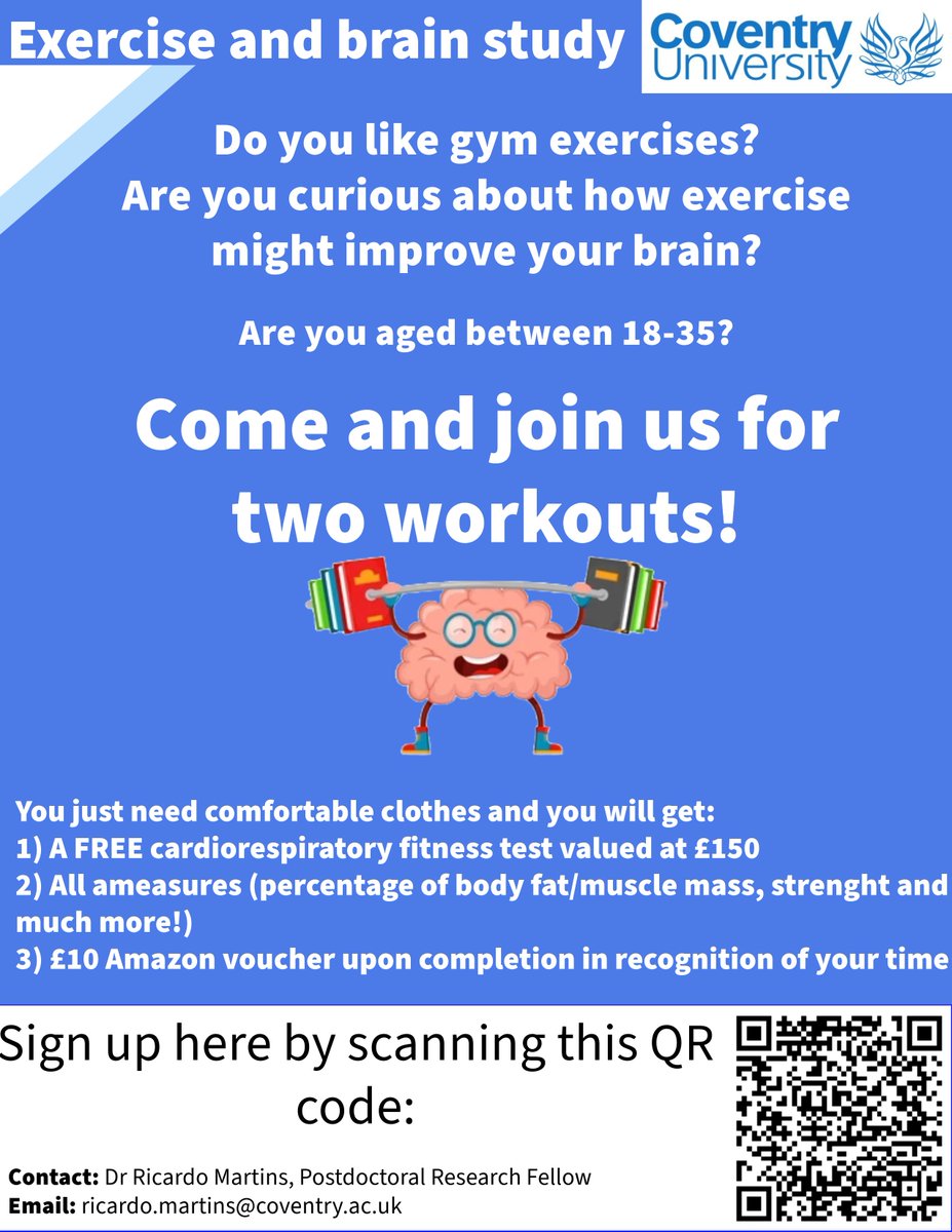 Are you based in Coventry or nearby? Come and join us for a workout! @CovUni_PASES @matteo_crotti @MikeDunky @coventry @CovUniResearch @CoventryUniNews