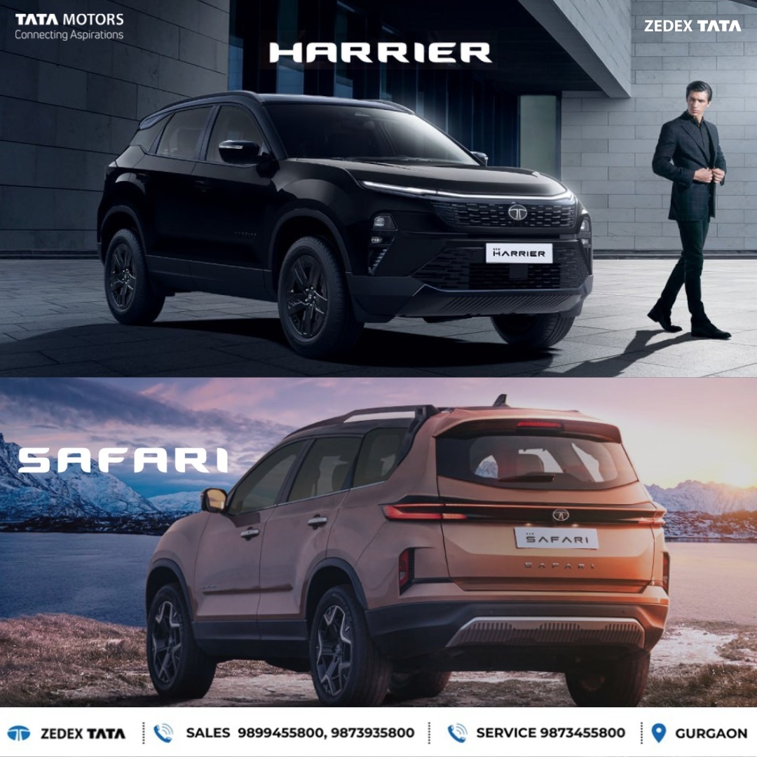 Elevate your drive with Zedex Tata! 🚗✨
Your Tata adventure awaits at Zedex Tata, Gurgaon! 
For sales inquiries, Contact 9899455800, 9873935800, 
For service, Reach us at 9873455800. 

#ZedexTata #Harrier #Safari #TataMotors #ConnectingAspirations #DriveWithStyle #TataAdventure