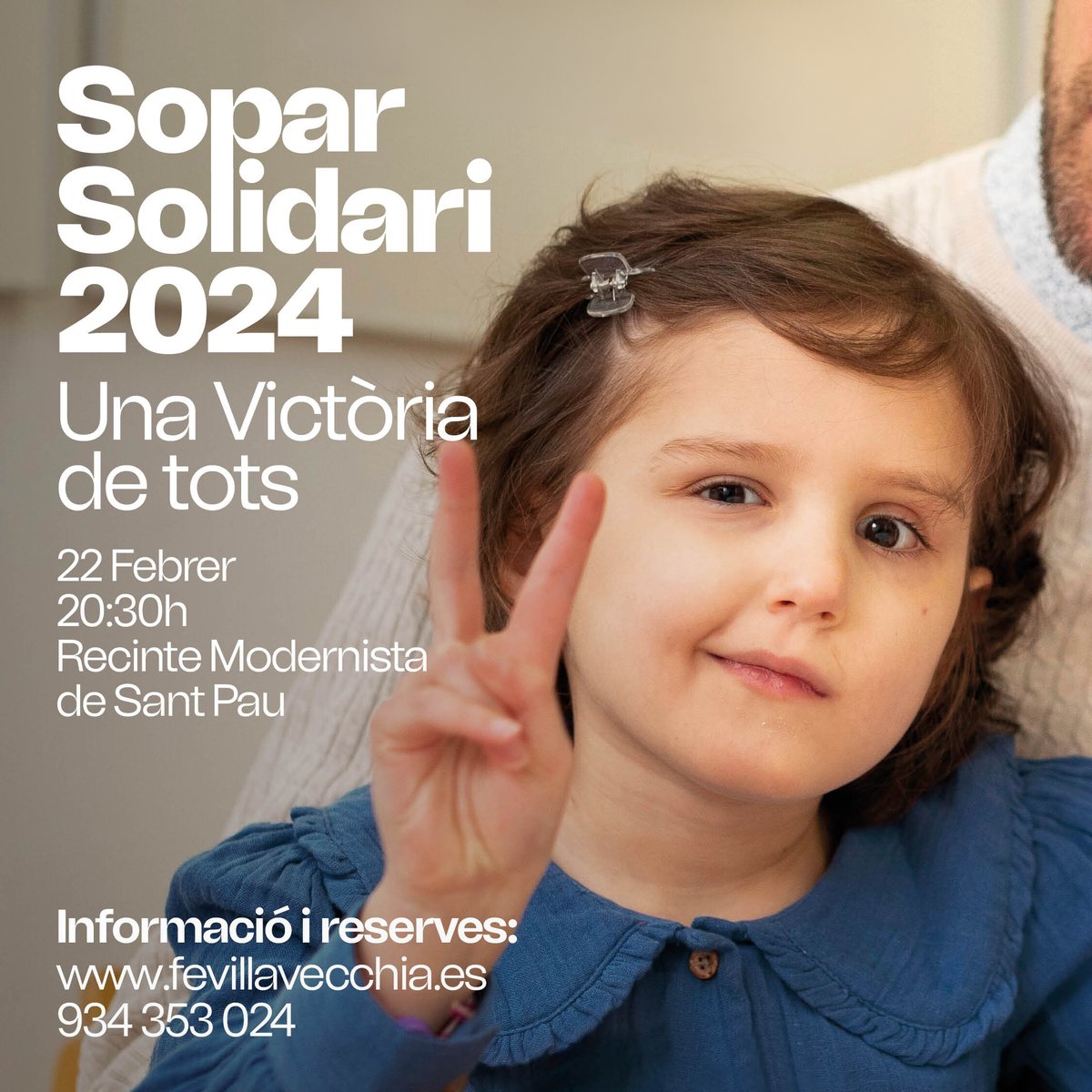 💙 Torna el Sopar Solidari de la #FEVillavecchia, el 22 de febrer al Recinte Modernista de #SantPau. Hi celebrarem els 35 anys de la Fundació en una gala conduïda pel periodista Xavi Coral i hi explicarem les darreres novetats del Pavelló de la Victòria: bit.ly/SoparSolidari2…