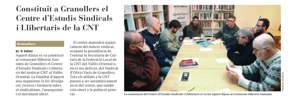 Muy buena noticia: se constituye en Granollers el Centre d'Estudis Sindicals i Llibertaris' de <a href="/CNTValles/">CNT Vallès Oriental</a> 
#CulturaLibertaria #MemoriaEsLucha