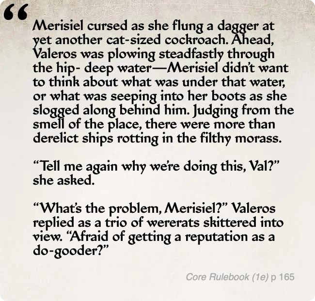 GolarionToday's tweet photo. Quote: Core Rulebook (1e)
https://t.co/jOtiETX7R9
#Merisiel #Valeros https://t.co/PQwxPfn2RA