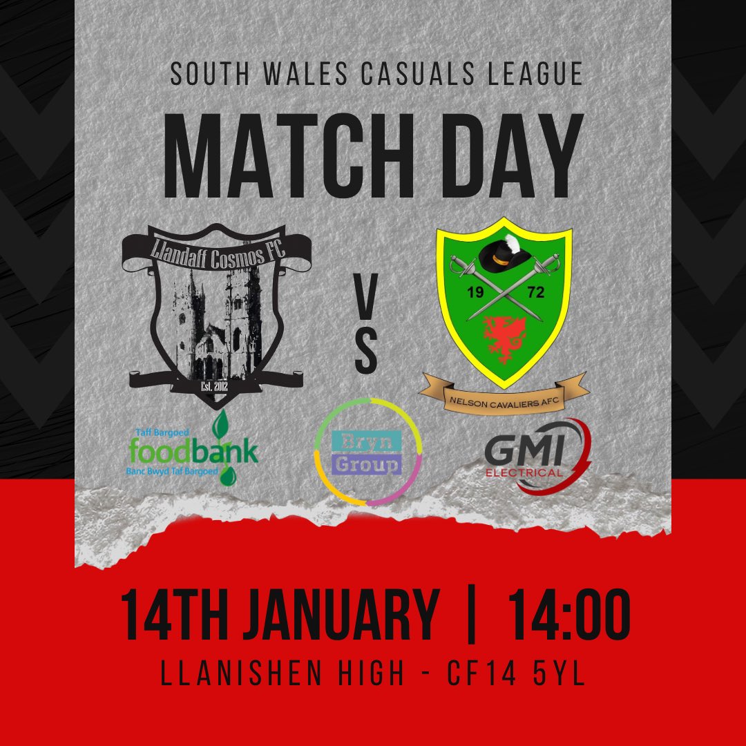 nelsoncavsafc's tweet photo. 🔴⚫️⚽️ Gemau Nesaf

Two of our teams are in action this weekend, tomorrow our 1st team host @davidmatthews15 in the @SWALInfo @SWAllianceLge and Sunday the 35’s Old Boys travel to @LlandaffCosmos in the @swcasualsleague #upthecavs https://t.co/46N2GtoiRM