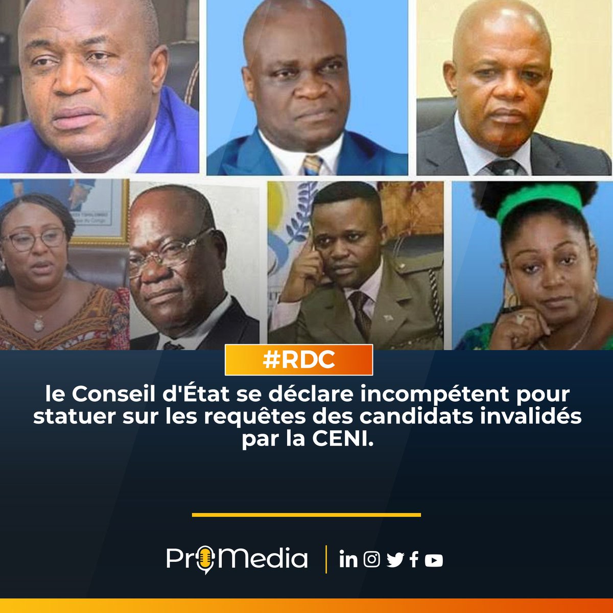 royalgroupoff's tweet photo. 🚨 #RDC : le Conseil d'État se déclare incompétent pour  statuer sur les requêtes des candidats invalidés par la CENI. https://t.co/8GNRCdiEQo