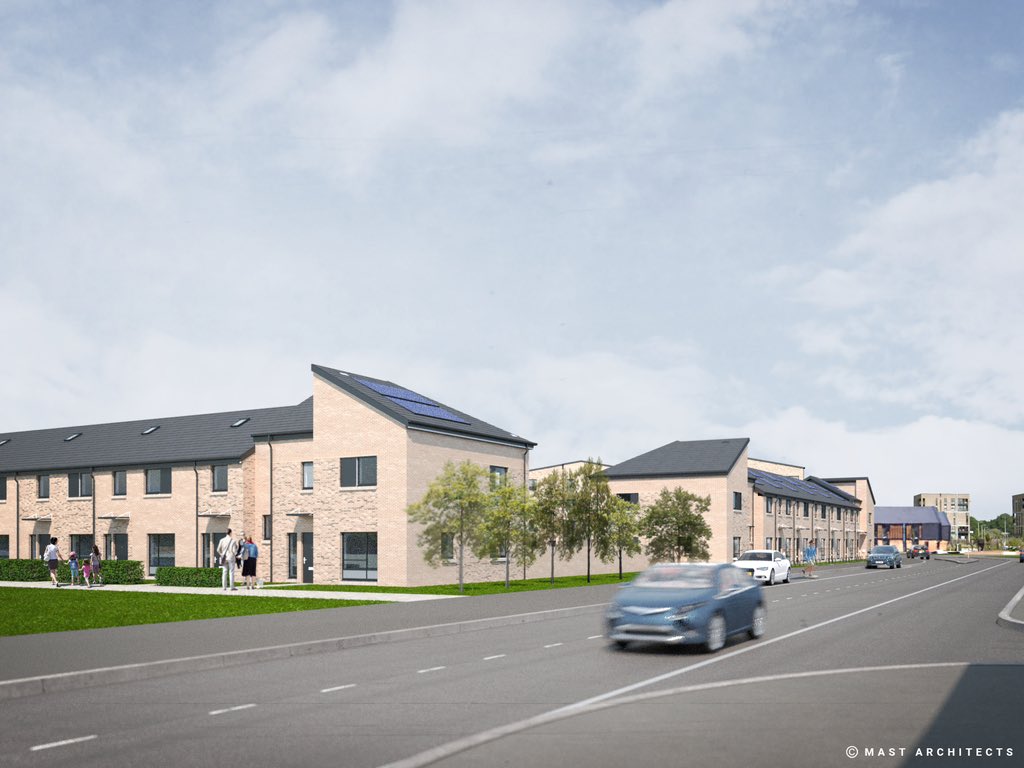 CCG_Scotland's tweet photo. 41 new #affordablehomes in Dalmarnock #Glasgow are now taking shape on behalf of our client @ThenueHousing | alongside construction, we have manufactured our own #timbersystems and window & doors and will also install #utilities, plumbing and #solarPV as part of our service! https://t.co/hFzjuBntLp