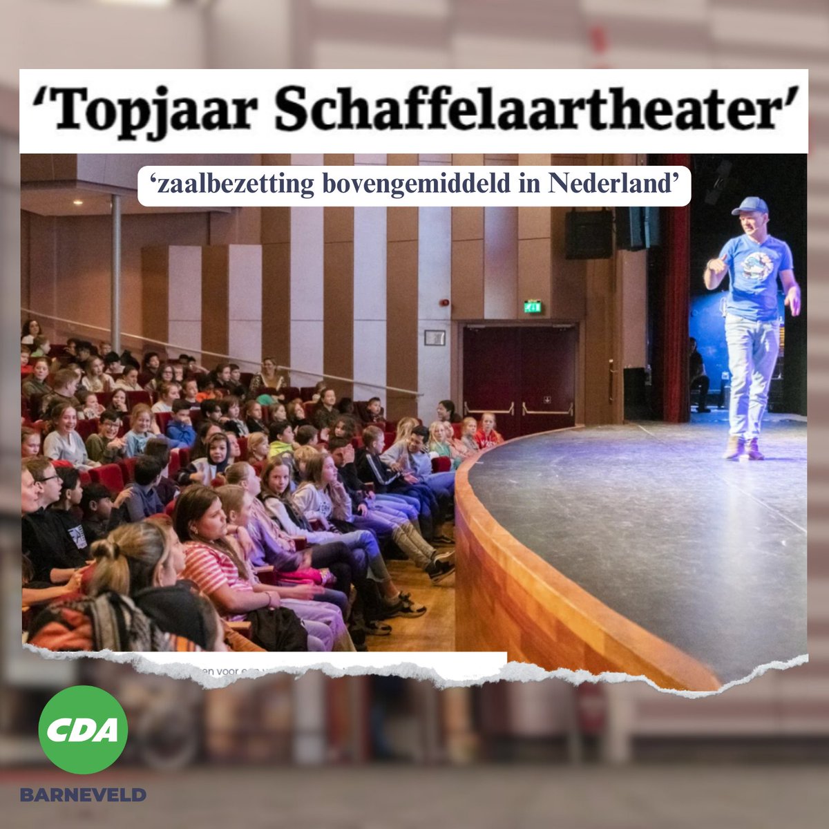 💪 Wat mooi om te lezen in de @barneveldsekrant: Topjaar voor <a href="/schaffelaartb/">Schaffelaartheater</a>. Het theater verdient onze volle steun!