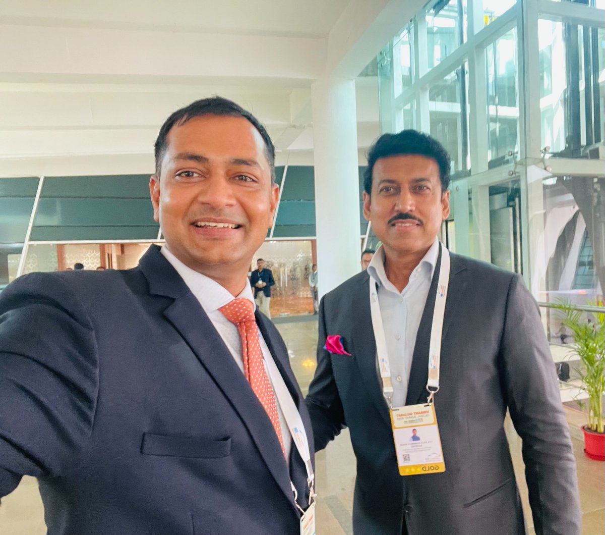 IAS Colonel encounters a Politician Colonel-At #VibrantGujarat2024 met Colonel Rajyavardhan Singh Rathore, AVSM, youth icon and decorated Olympian, We exchange a playful joke, a secret code understood only by those who once wore the same olive green and marched the same drumbeat.