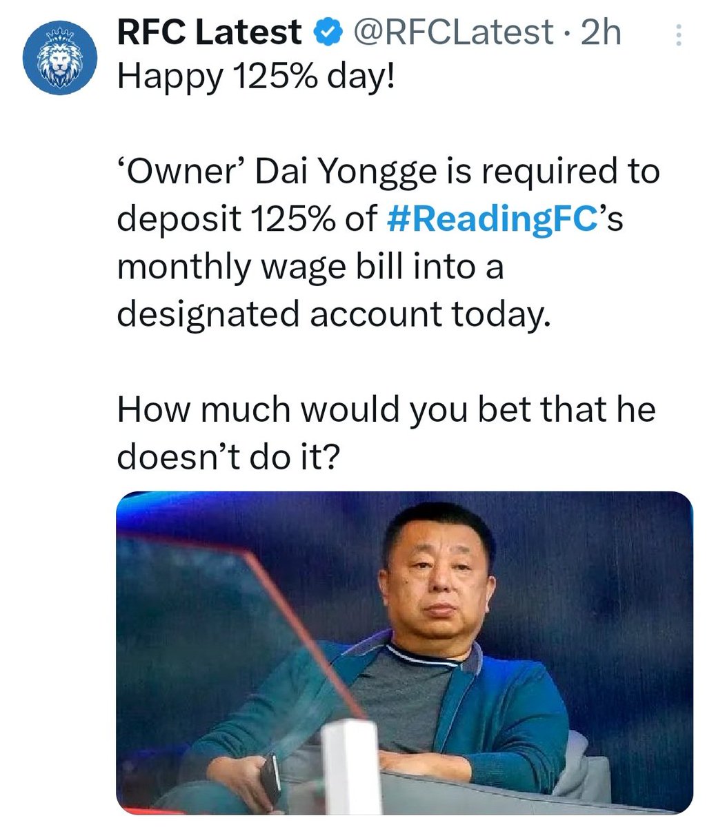 WorthingtonBaz's tweet photo. #ReadingFC, a club that is being destroyed in front of all our eyes

Football, reacts far too slow

We meet at the DW next Saturday, we must show solidarity at least, I'll be talking with @ElmParkRoyals during the week to see what we can do to support their fight

#wafc https://t.co/xsfHiCXjt4