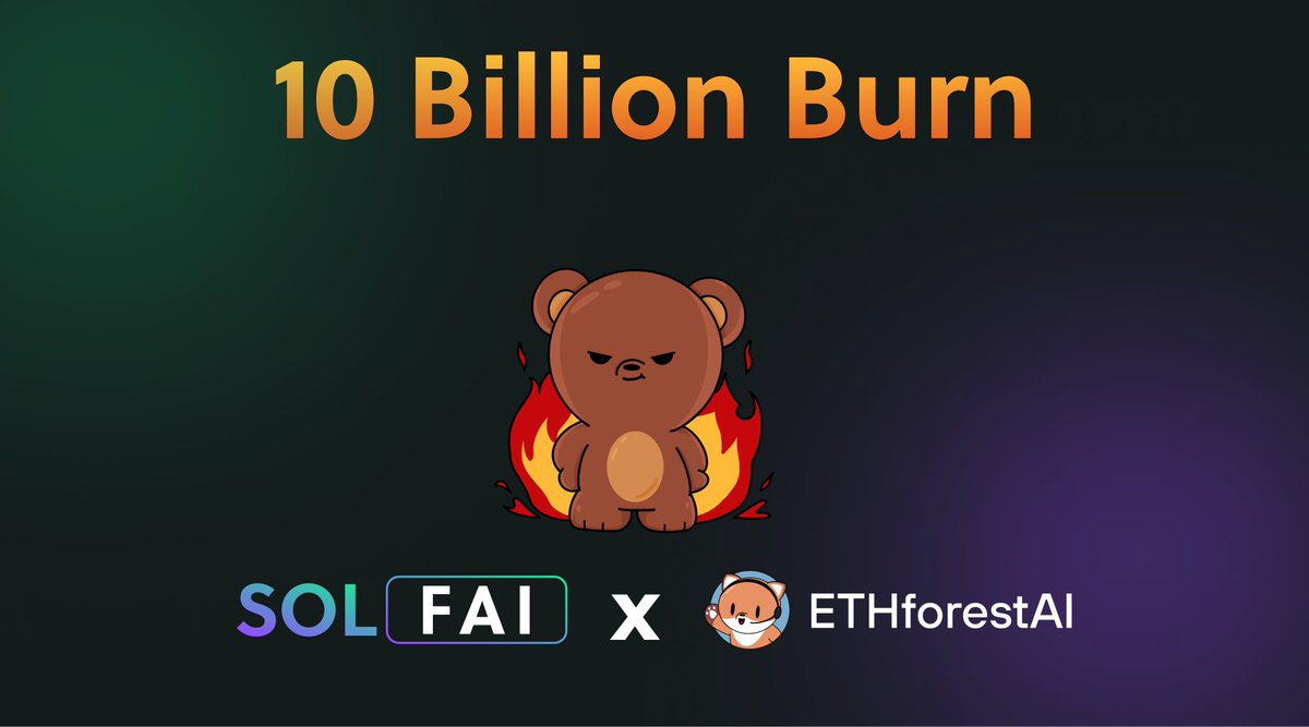 ETHforestAI's tweet photo. We just did a massive burn on both $ETHFAI and $SOLFAI sides, totaling around 40.000$ ✅✅
This #launch is fully organic and fair, thanks to our team and that of @Oxbull5's ‼
It's for you all - Enjoy!
#ETHFAI #SOLFAI #Mooning https://t.co/U17oGveudC