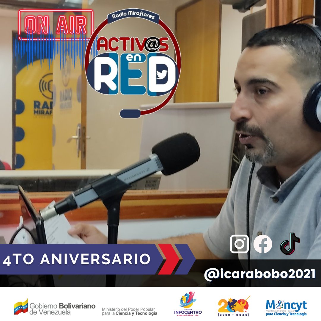 Car57BC's tweet photo. ¡Enhorabuena por el aniversario! @ActivosenRedVe  sigue marcando la diferencia. #4AñosActivosEnRed
@NicolasMaduro @Gabrielasjr @LaRosaInfoVE @elianapnat @Mincyt_VE @brigadasCHCH @@SomosRMNoticias @InfocentroOce @enunclicvlc https://t.co/v3eW7ebKJo