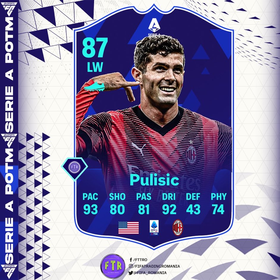 usmntonly's tweet photo. CHRISTIAN PULISIC SERIE A POTM FOR DECEMBER 🇺🇸🔥 https://t.co/FYjzbZPLeS