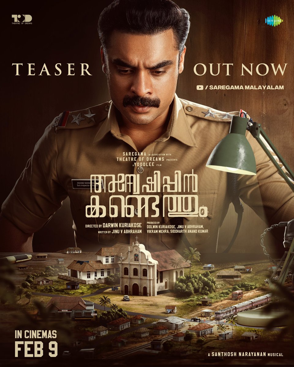 todproduction22's tweet photo. Behold the Intriguing teaser of ‘Anweshippin Kandethum..!!’

https://t.co/hfncCIzj3f

Watch the truth unfold on Big Screens from February 9th, 2024.!

@ttovino @saregamasouth @YoodleeFilms  @Music_Santhosh @HarisreeAshokan @SameeraSaneesh @EggWhiteVFX @AKunjamma @madhupal @todproduction22 #Sidhique #PramodVeliyanad #VineethThattilDavid #RahulRajagopal #Indrans #ShammiThilakan #KottayamNazeer #AzeesNedumangad #Baburaj #ArthanaBinu #RamyaSuvi #DarwinKuriakose #GauthamSankar #DileepNath #SanchooJ #thepursuitbegins #TovinoThomas #DarwinKuriakose #JinuAbraham #DolwinKuriakose #SantoshNarayanan #MushinParari #TheatreofDreams #releasingsoon #SnakeplantLLP