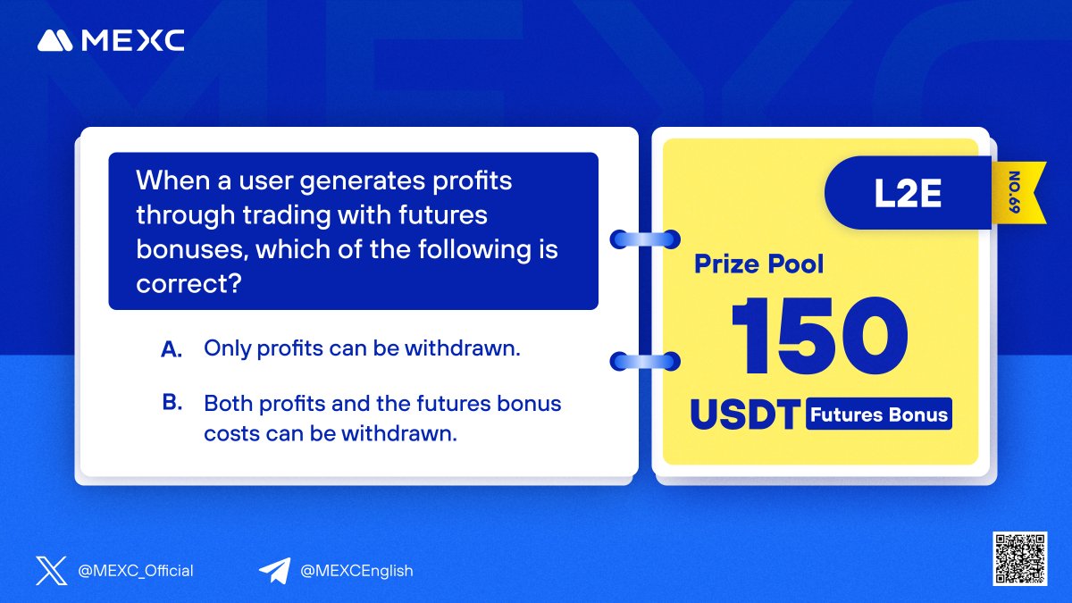 MEXC's tweet photo. 📣 #Learn2Earn with #MEXC!

🔍Answer to join the lucky draw!
💰Trade to share extra prize pool!

🏆Enter now:
🔹Read: https://t.co/2fyFAFfhLn
🔹Follow, QT, tag 3 frds &amp; @MEXC_Official 
🔹Sign up and Details: https://t.co/9NsrXTtWUf https://t.co/Z9H7ym7XzS