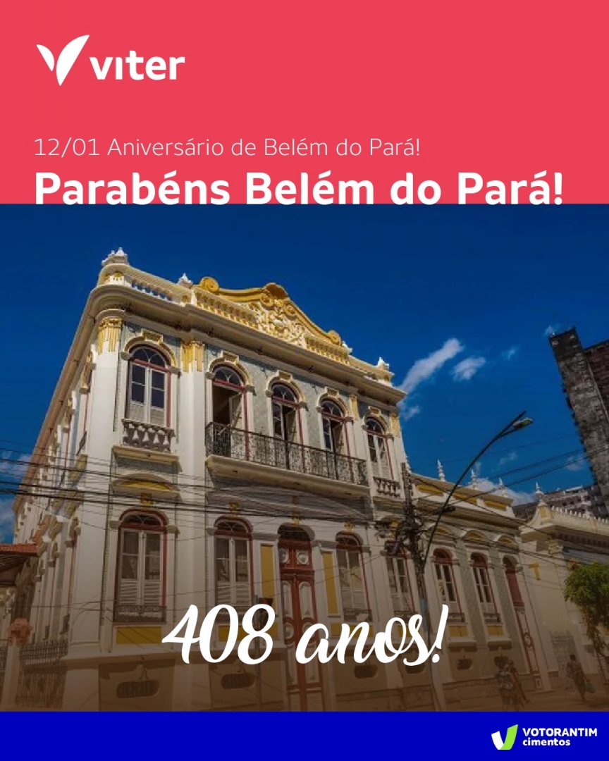ViterAgro's tweet photo. No dia 12 de janeiro celebramos o aniversário dessa cidade tão querida e cheia de encantos. Em seus 408 anos de história, Belém nos presenteia com sua riqueza cultural, gastronomia única e a beleza inigualável de seus pontos turísticos.

Parabéns, Belém do Pará! https://t.co/4kMi4F27JC