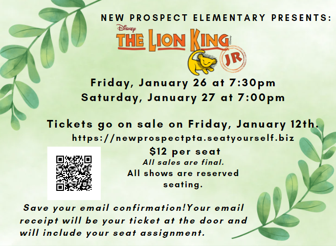 LION KING JR. TICKETS ON SALE NOW!! Don't delay...they will sell fast!  newprospectpta.seatyourself.biz