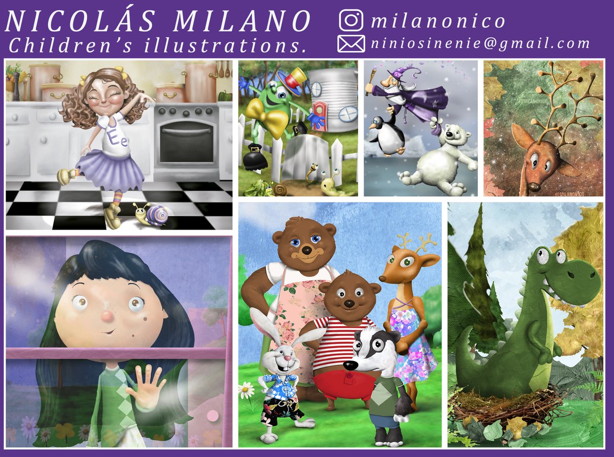 Nicolasmilano's tweet photo. @honneylove Hi Chrissy! I'm children's illustrator. My portfolio:
https://t.co/3w8h0gEvbs

https://t.co/3V9Q21lEch https://t.co/npz88BDoUA