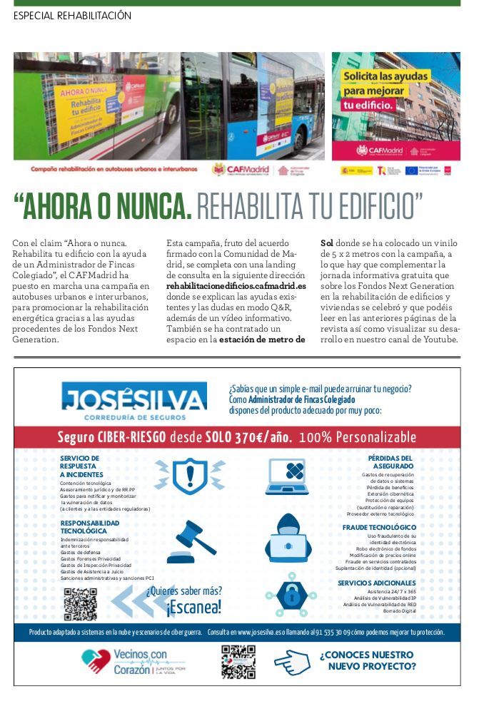 CAFMadrid's tweet photo. 📢 Éxito de la Jornada sobre Rehabilitación de Edificios y Viviendas con la ayuda de Fondos #NextGen23, y la participación de María José Piccio-Marchetti, directora general de Vivienda y Rehabilitación de la @ComunidadMadrid
Descarga la revista aquí 👇
https://t.co/YYcXFqFjAJ https://t.co/d51Co0k0dA