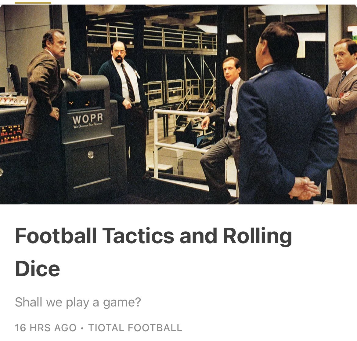TiotalFootball's tweet photo. To minimize chance, take more chances? https://t.co/8KZQ05cz4c