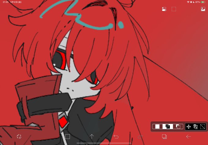 「hair between eyes red theme」 illustration images(Latest)