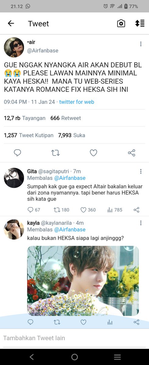 ayrescha's tweet photo. TAEKOOK LOCAL AU

Tavisha

Ketika dia orang bertolak belakang disatukan dalam satu series yang membuat mereka masuk ke dalam jurang cinta. https://t.co/9FDsDPvkQh
