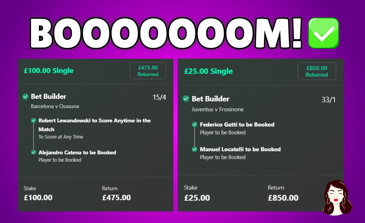 BOOM! 😍✅ 33/1 AND 15/4 BET BUILDERS LAND 🔥 I was testing a new style of bet builder before the weekend and it won!🤯 Who wants some more bet builders this weekend? 🫶 You must ❤️ and retweet to get my tips for FREE! 👀 Turn my notifications on to receive my tips 🔔