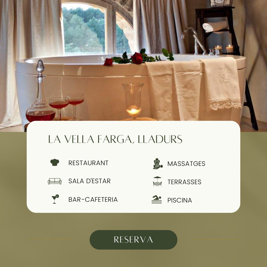 PetitGranHotels's tweet photo. Cuina de qualitat, contacte amb la natura, espais que conviden al descans i molt més a l'hotel #LaVellaFarga ✨. #Lladurs
https://t.co/nUL4Ntvlgl https://t.co/crLleIebpM