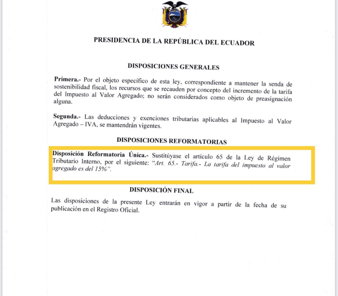 sebastcevallos's tweet photo. Sr. presidente @DanielNoboaOk elevar el #IVA golpea los bolsillos del pueblo. 

El consumo de los hogares se contrajo -4,7% en el tercer trimestre de 2023! 
Es decir las familias pagamos la crisis y con esta medida aún más! 

Cobre a los evasores de impuestos, ahí está la Plata! https://t.co/t5RIs4jBzB