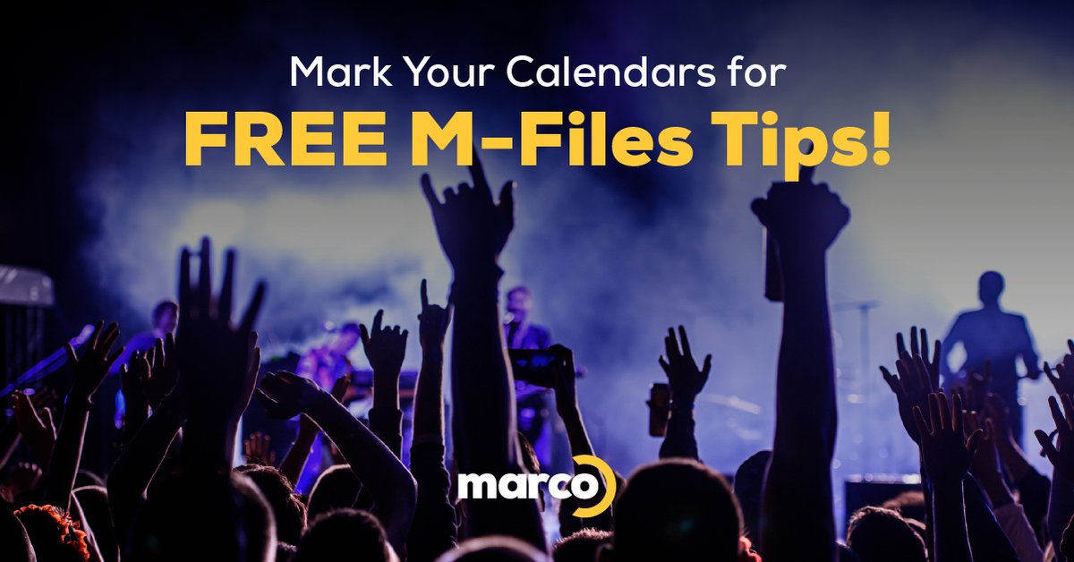 MarcoTechnology's tweet photo. Back by popular demand, our next free #MFiles info session is Tuesday the 16th. Get tips that will ROCK YOUR WORLD...or just make your day easier.
Sign up: https://t.co/9SAxoi0jvC #Tips #Marco https://t.co/0ebbMfhqUx