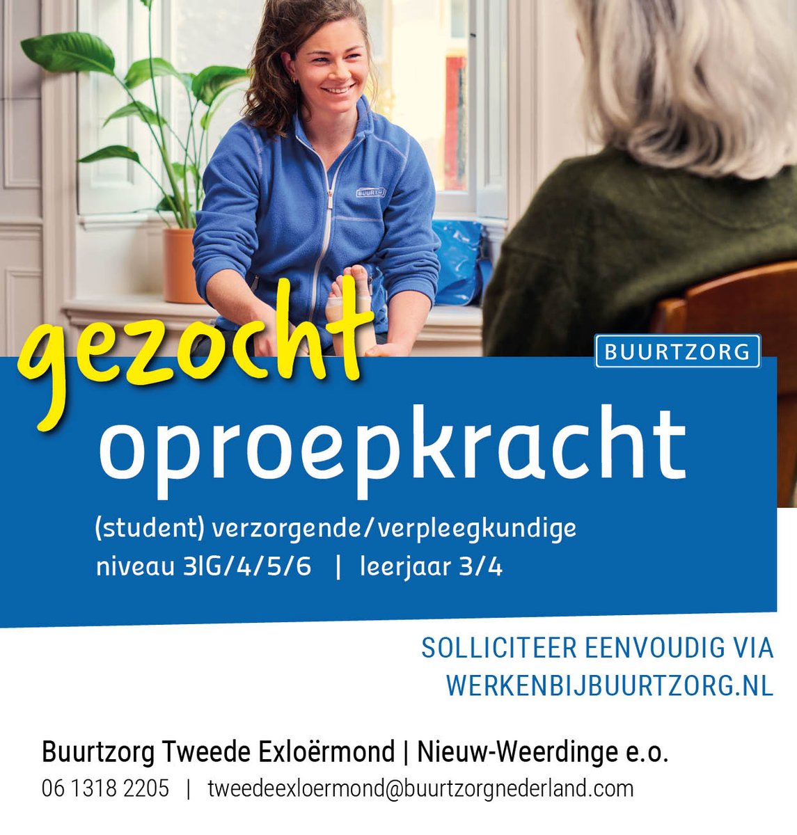 Buurtzorg Tweede Exloërmond / Nieuw-Weerdinge e.o. is op zoek naar een leuke, enthousiaste collega! Solliciteer eenvoudig via werkenbijbuurtzorg.nl
#Buurtzorg #TWEEDEEXLOËRMOND #hartvoordezorg #verpleegkundige #verzorgende #oproepkracht #wijkzorg #zelfsturing