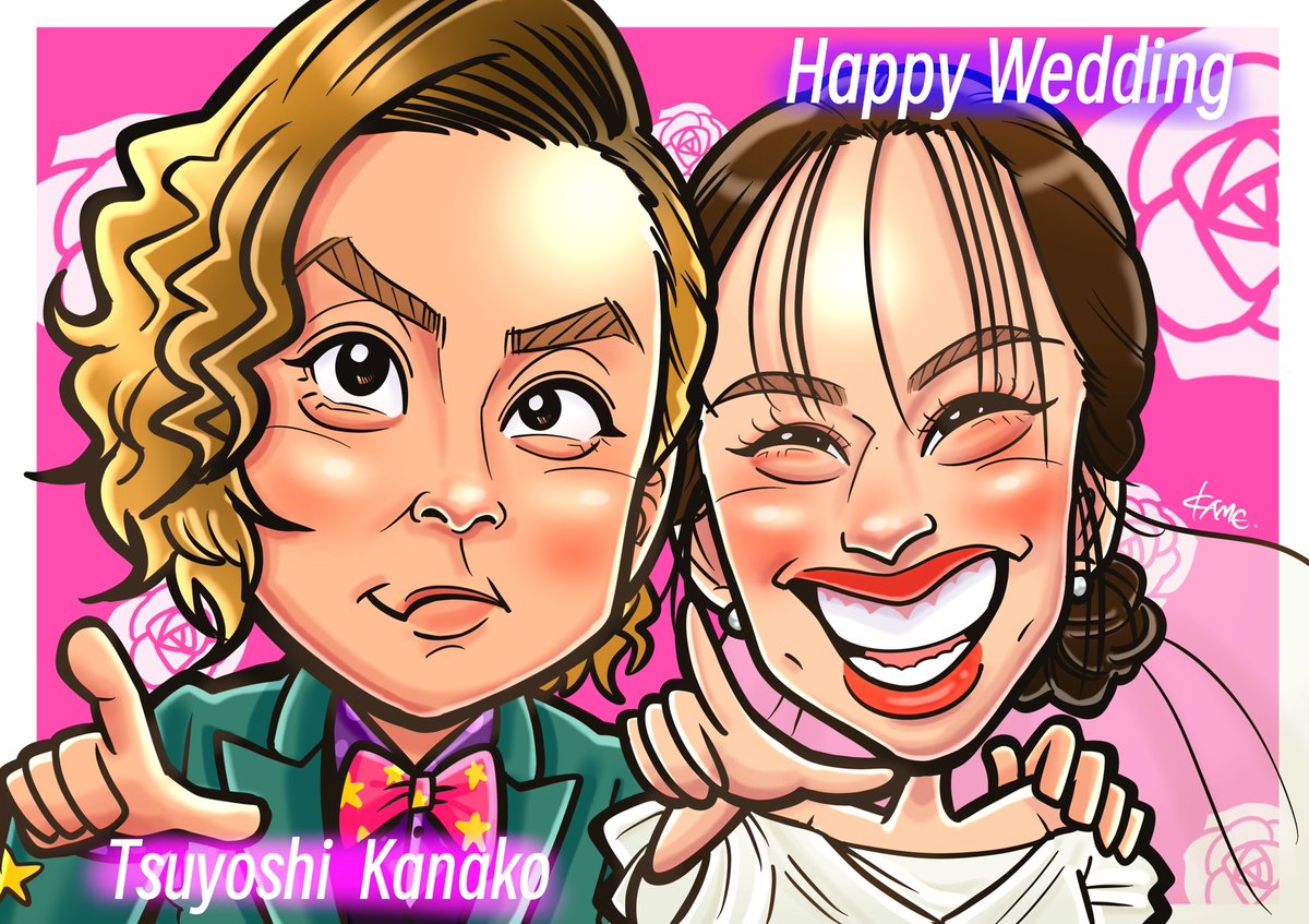 signedpop's tweet photo. 電撃結婚😍
堂本剛さん、百田夏菜子さん
おめでとうございます！
#堂本剛 #百田夏菜子 #kinkikids 
#ももいろクローバーZ 
#似顔絵　#カリカチュアジャパン https://t.co/HszndwPWf1