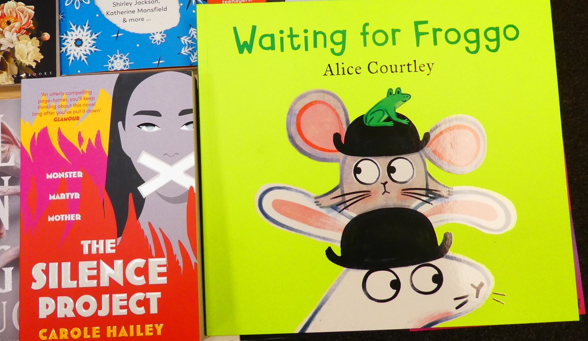 In store, these are the #indiebookofthemonth for January! The Silence Project from @CaroleAHailey is the story of a silent community, and the impact they have on the world. And Waiting for Froggo from @alice_courtley, a hilarious, minimalist tale about waiting.