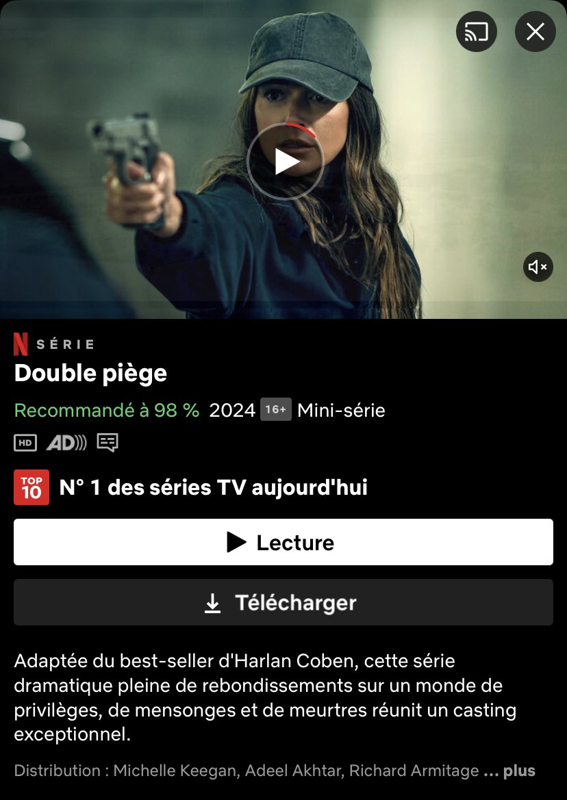 Fans2Netflix's tweet photo. #doublepiege la mini série qui fait un carton sur Netflix 🤗

#harlancoben https://t.co/GOhy7T0jfx
