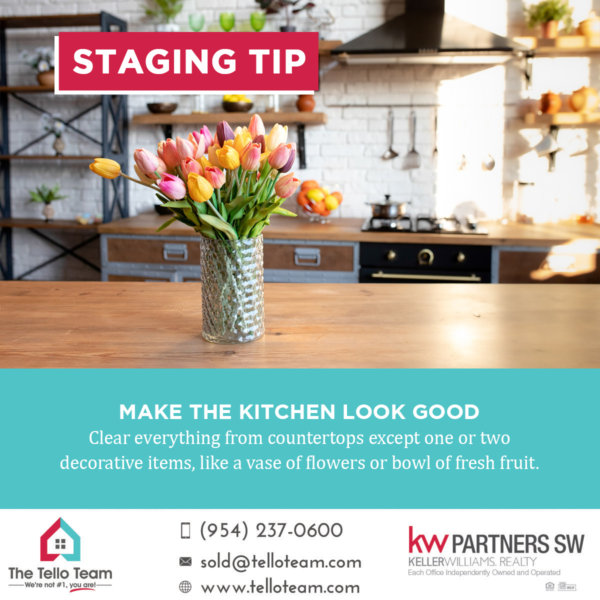 #StagingTip Make the kitchen look good!

Looking to sell your home? 📲+1 954-237-0600

#stagingsells #stagingtips #realestatebroker #realestatemiami #realestateflorida #floridarealtor #browardcountyrealestate #browardcountyrealtor #browardcountyfl #miamidadecounty #thetelloteam