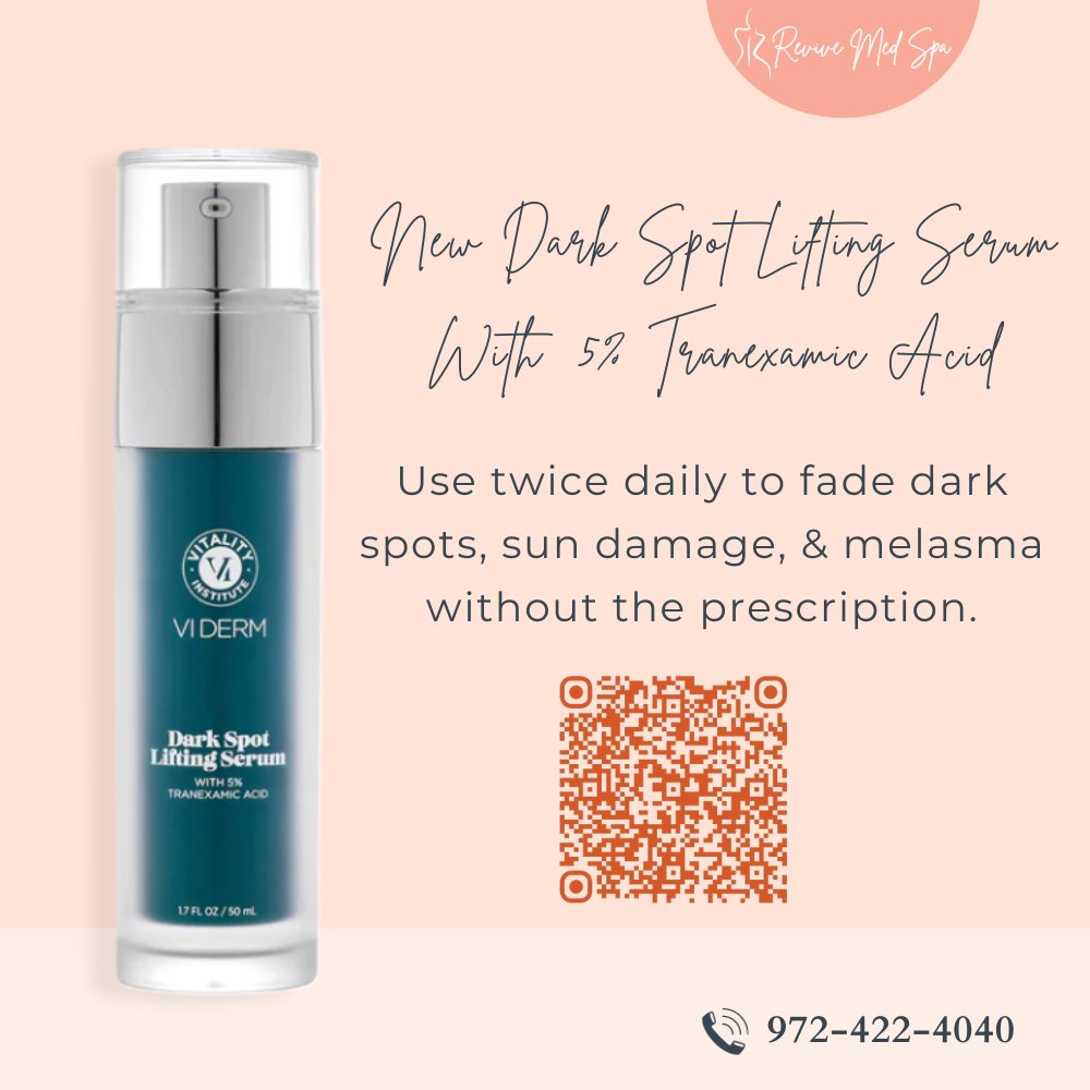 New serum for dark spots! Use two times a day. It has 5% tranexamic acid. Say bye to dark spots, sun damage, and melasma without needing a prescription!

Contact Us: 972-422-4040

#DarkSpotSerum #SkinCareRoutine #MelasmaSolution #TranexamicAcid #SunDamage #EvenSkinTone