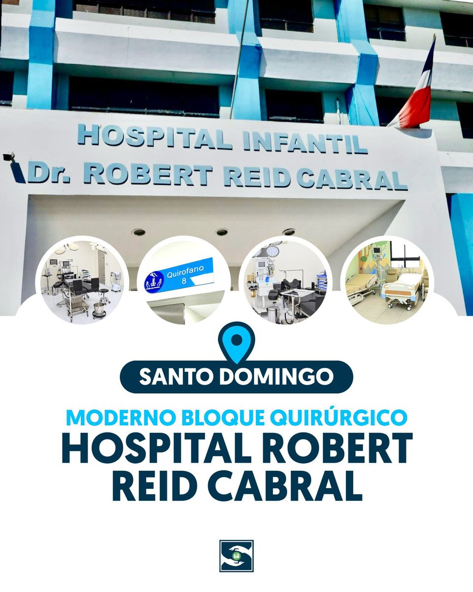 SNSRDO's tweet photo. La Red Pública de Servicios de Salud está cambiando para asegurar el derecho a la salud de la población infantil. 

El renovado Bloque Quirúrgico del @HIRRCRD es muestra de las acciones impulsadas por el Gobierno de @luisabinader para asegurar un futuro a nuestros niños y niñas. https://t.co/8nXNye7mTN